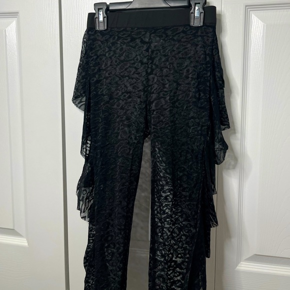 FASHION NOVA leopard mesh cover up black pants - Picture 3 of 5